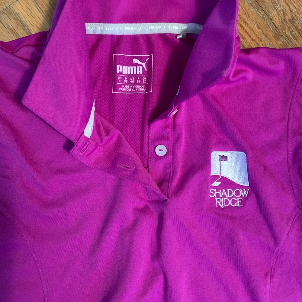 Purple/Pink PUMA sleeveless golf polo